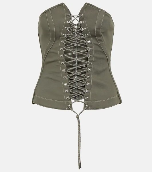 Корсетный хлопковый топ Dion Lee, серый