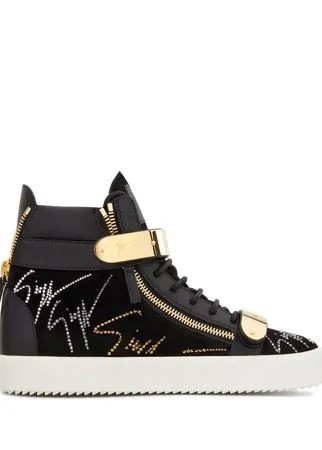 Giuseppe Zanotti высокие кеды с кристаллами