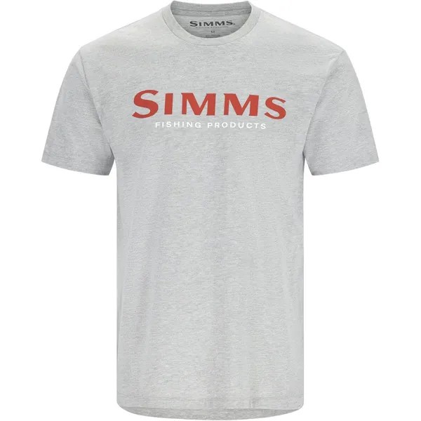 Футболка с логотипом Simms, цвет grey heather/crimson