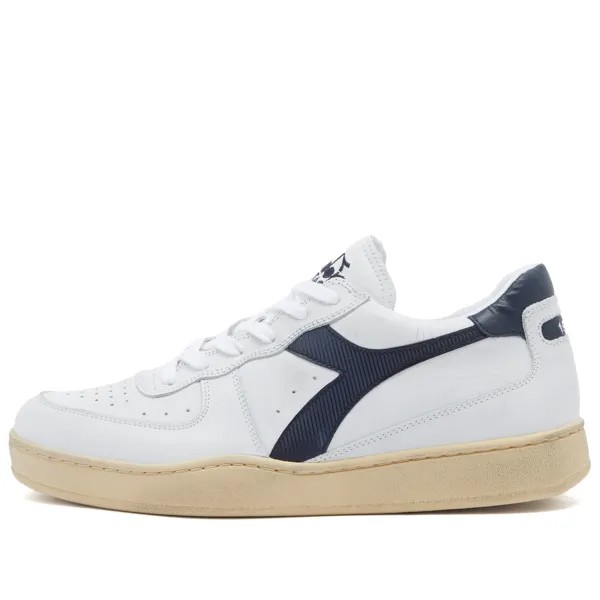 Кроссовки Diadora Basket Low Used, цвет White & Blue Denim