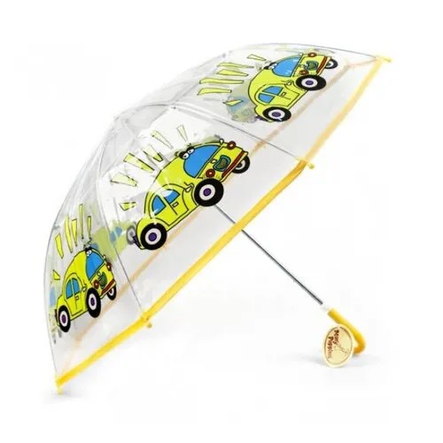 Зонт-трость Mary Poppins, механика, купол 92 см., прозрачный, бесцветный, желтый