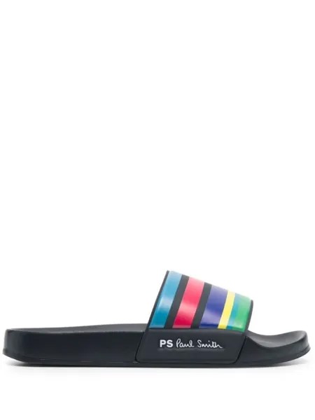 PS Paul Smith шлепанцы в полоску, синий
