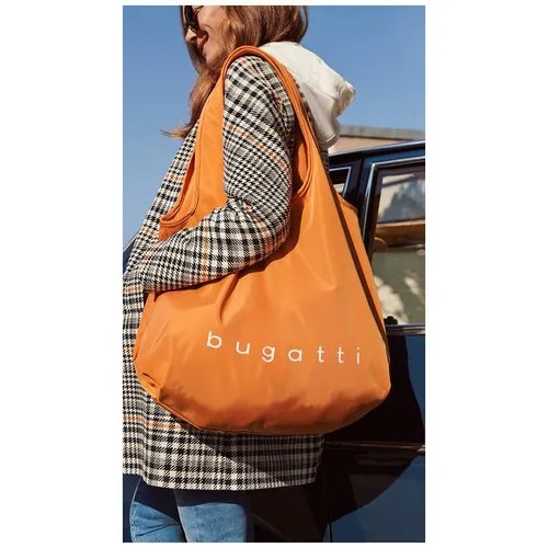 Сумка-шоппер BUGATTI Bona, оранжевая, полиэстер/сатиновый нейлон, 55х2х45 см, 23 л 49665651