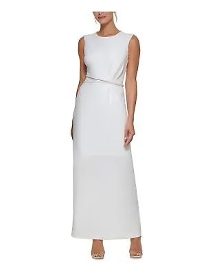 DKNY Женское белое вечернее платье без рукавов с круглым вырезом и длиной до колен DKNY 6