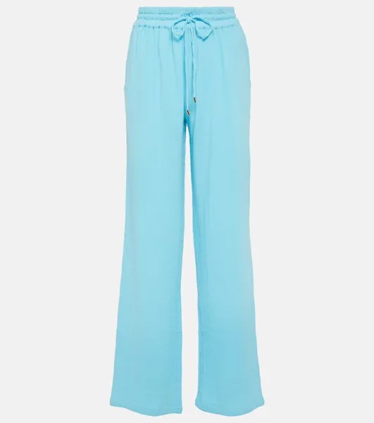 Хлопковые широкие брюки krissy со средней посадкой Melissa Odabash, синий