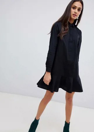 Платье-рубашка мини ASOS DESIGN-Черный