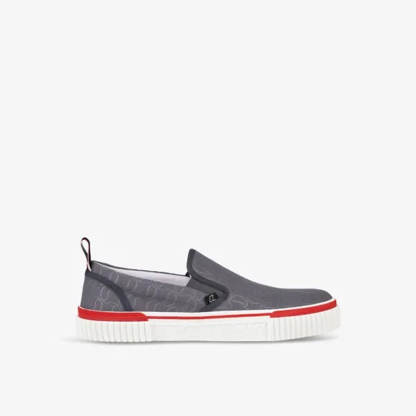 Pedro boat кроссовки с низким берцем из смесового хлопка Christian Louboutin, цвет smoky