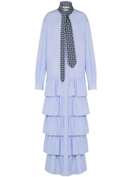 Moschino платье с оборками, синий