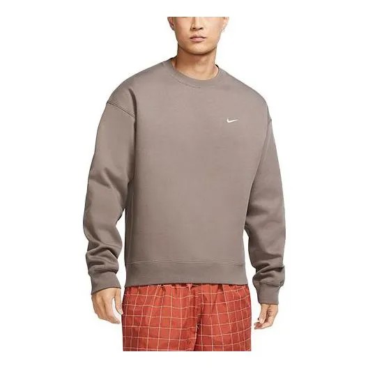 Толстовка Nike Lab Fleece Crew Solid Color Stay Warm Sports Round Neck Pullover Brown, коричневый