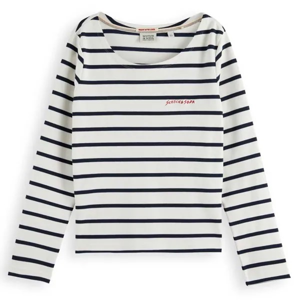 Футболка с длинным рукавом Scotch & Soda Breton Striped, синий