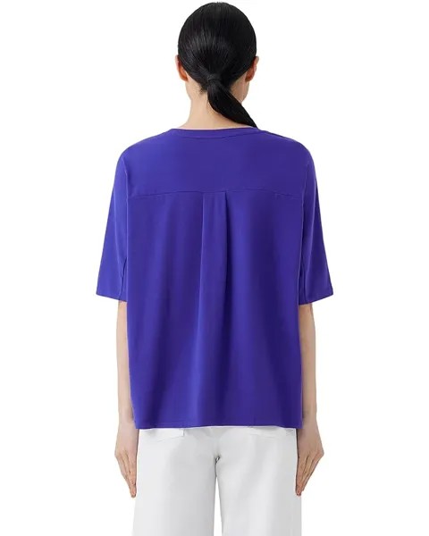 Футболка Eileen Fisher Crew Neck Boxy Tee, цвет Blue Violet