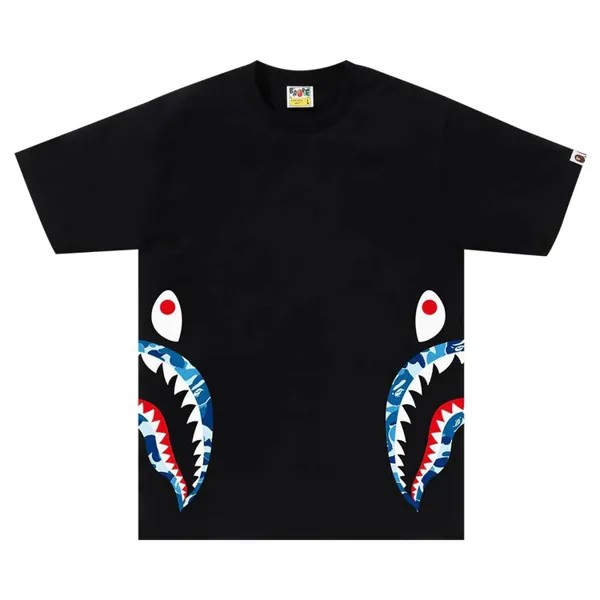 Футболка BAPE ABC Camo Side Shark Tee, цвет Black/Blue