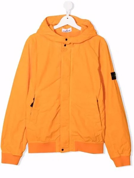 Stone Island Junior бомбер с нашивкой-логотипом
