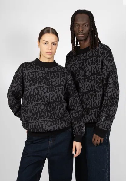 Свитер ALLOVER FEELER UNISEX Wasted Paris, темно-серый/черный