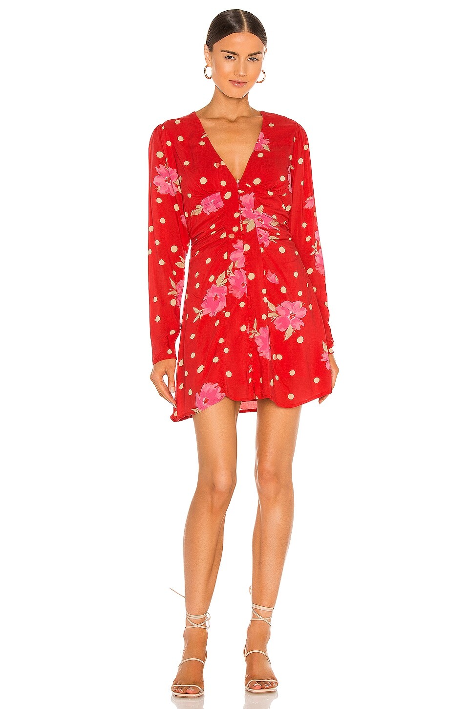 Платье мини Free People Date Night, цвет Strawberry Combo