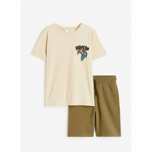 Комплект одежды H&M, размер 140 (9-10 лет), хаки, бежевый