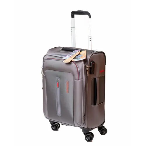 Чемодан American Tourister 08001, полиэстер, 42 л, размер S, серый