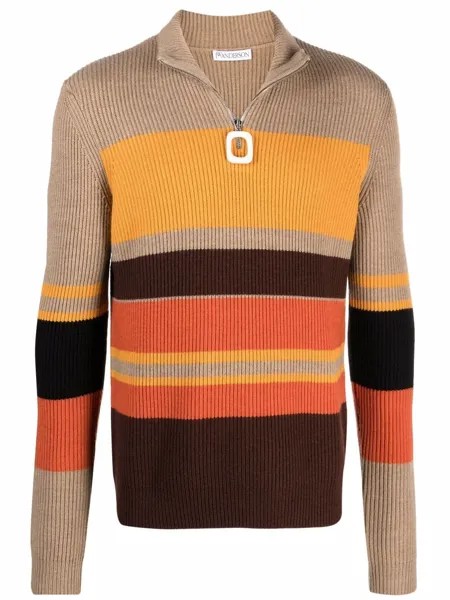 JW Anderson джемпер в стиле колор-блок с воротником на молнии