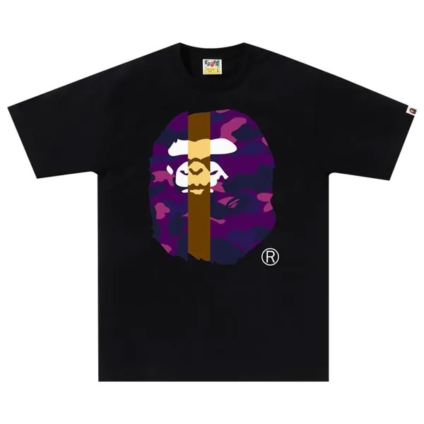 Футболка BAPE Color Camo Transform Big Ape Head Tee, цвет Black/Purple