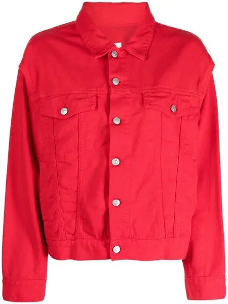 MM6 Maison Margiela джинсовая куртка с вырезами, красный