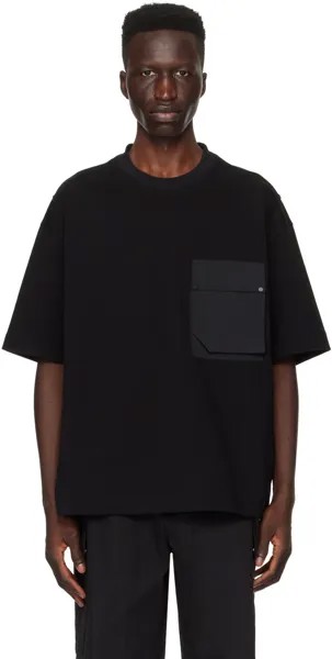 Черная футболка с карманами и клапаном Solid Homme