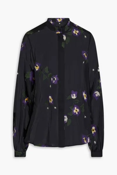 Крепоновая рубашка Stevie с вышивкой Rag & Bone, черный