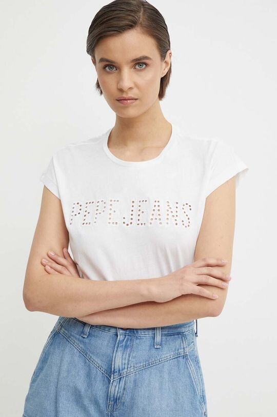 ЛИЛИТ хлопковая футболка Pepe Jeans, белый