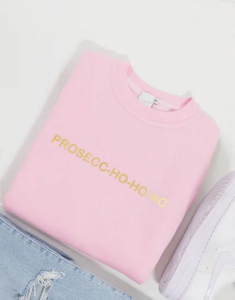 Новогодний свитшот розового цвета Skinny Dip-Розовый