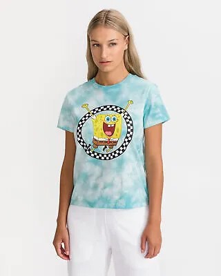 Футболка Vans x SpongeBob Jump Out SS Lifestyle женская светло-голубая желтая футболка