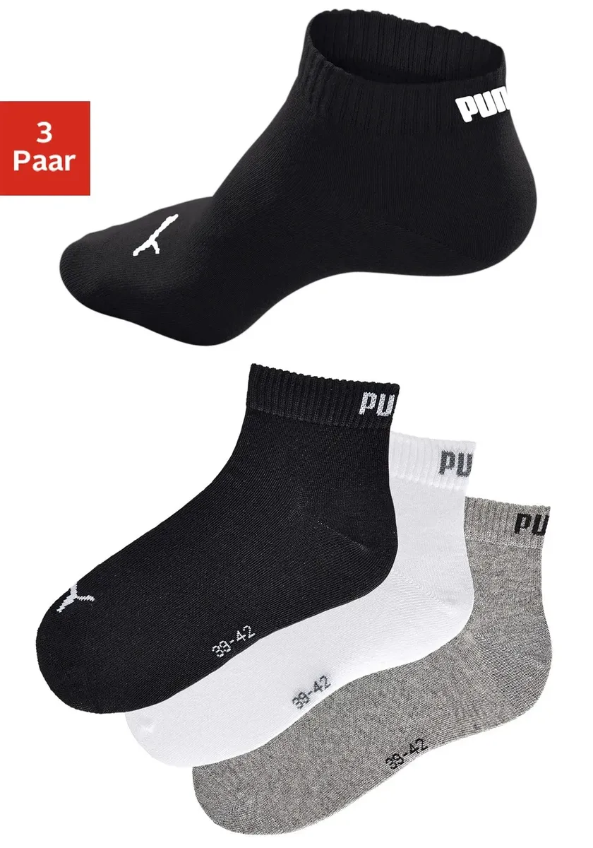 Короткие носки PUMA (3 шт.), с ребристыми манжетами, белый