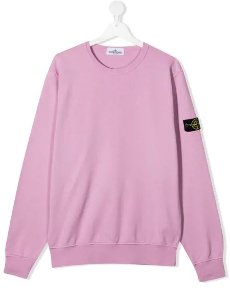 Stone Island Junior толстовка с длинными рукавами и нашивкой-логотипом