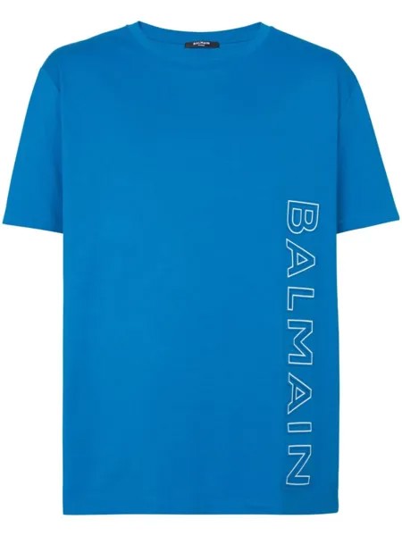 Balmain футболка с логотипом, синий