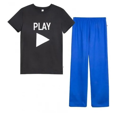 Пижама BOSSA NOVA 351Л-161 для мальчика, цвет тёмно-серый/синий, размер 146