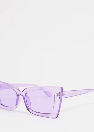 Солнцезащитные очки в сиреневой массивной оправе «кошачий глаз» South Beach-Фиолетовый цвет