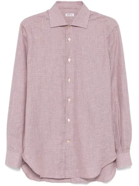 Kiton рубашка с узором «собачьи зубы», красный