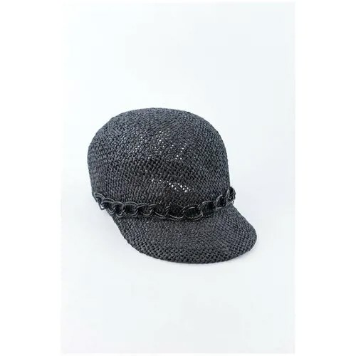 Соломенная шляпа-козырек Carolon, черный, 56/59 размер