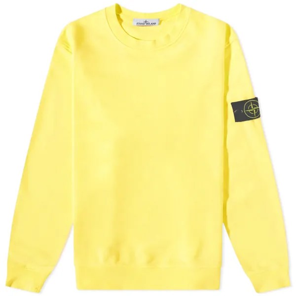 Окрашенный в одежде свитер с круглым вырезом Stone Island, желтый