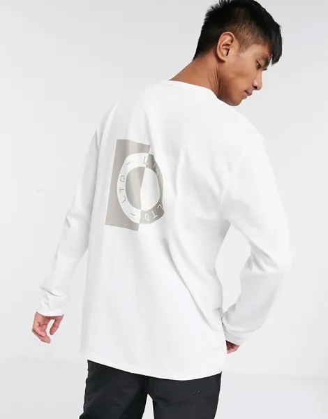 Белый лонгслив с принтом Topman