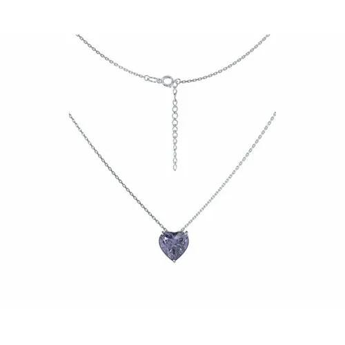 Колье Яхонт, серебро, 925 проба, кварц, длина 40 см., фиолетовый