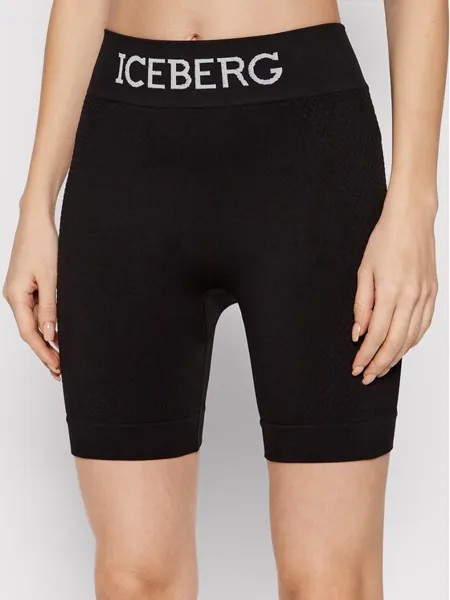 Байкерские шорты узкого кроя Iceberg, черный