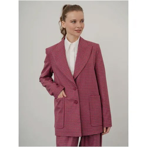 Пиджак Модный Дом Виктории Тишиной, размер L (50-52), розовый, черный