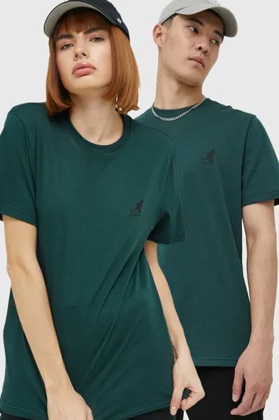 Хлопковая футболка Kangol, бирюзовый