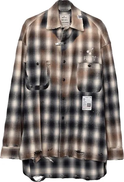 Рубашка Maison Mihara Yasuhiro Vintage Like Check Long-Sleeve 'Black', черный