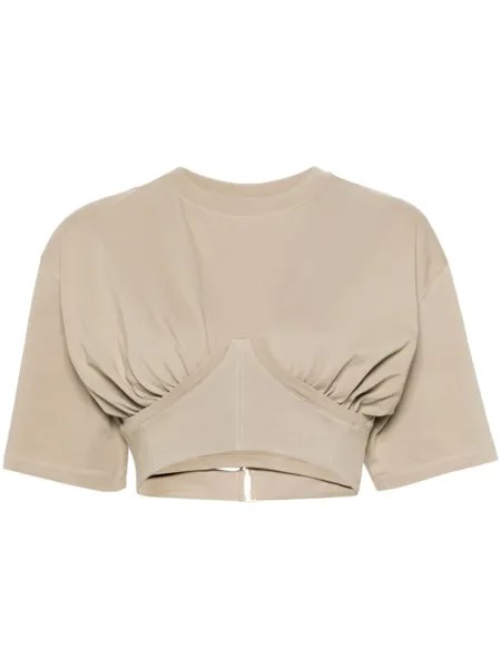 Jacquemus футболка со вставкой-корсетом, зеленый
