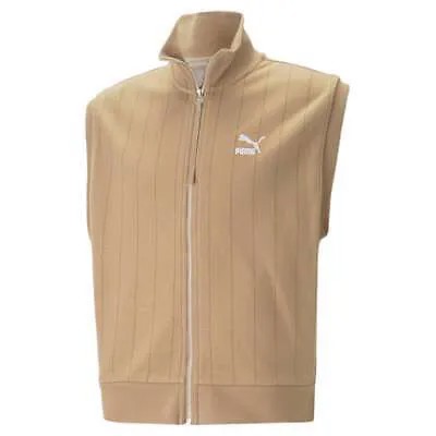 Мужская бежевая повседневная спортивная верхняя одежда Puma Luxe Sport Full Zip Vest 53901682