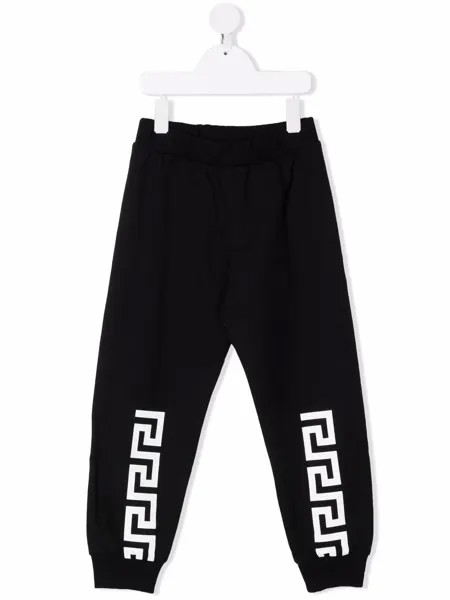Versace Kids спортивные брюки с узором Greca