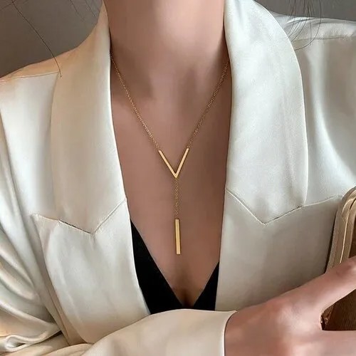 Колье, длина 40 см, золотой