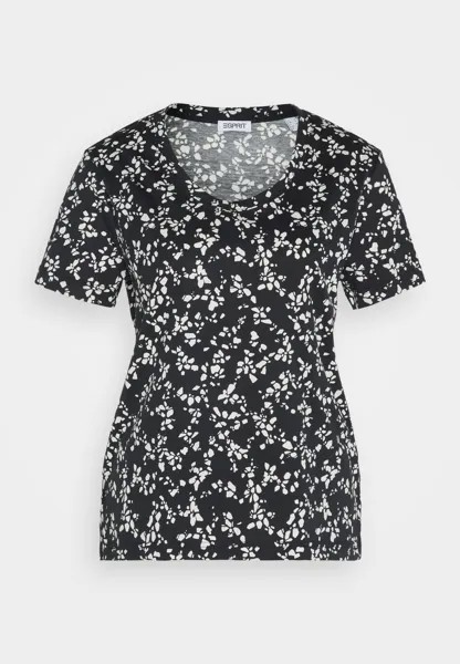 Футболка с принтом Esprit, черная