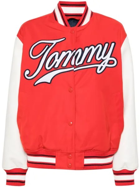 Tommy Jeans твиловая куртка с нашивкой-логотипом, красный