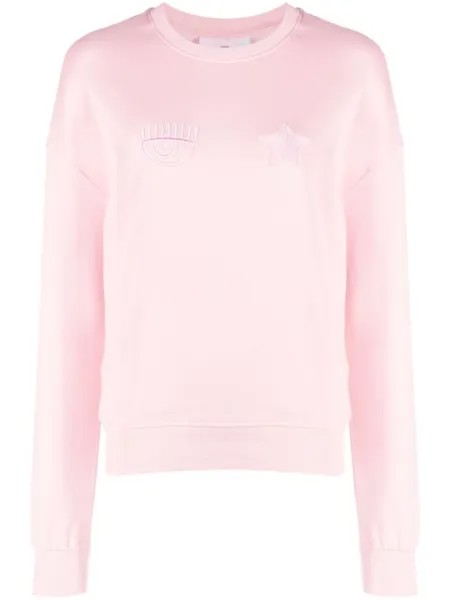 Chiara Ferragni толстовка с вышивкой Eye Star, розовый